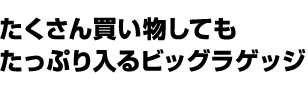 たくさん買い物してもたっぷり入るビッグラゲッジ