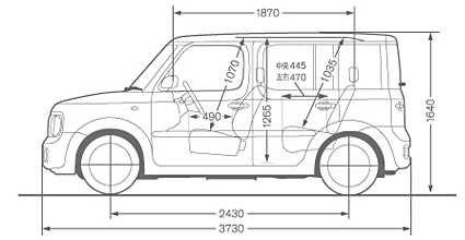 日産 キューブ キューブ キュービック 車体寸法
