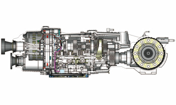 GR6型デュアルクラッチトランスミッション断面図