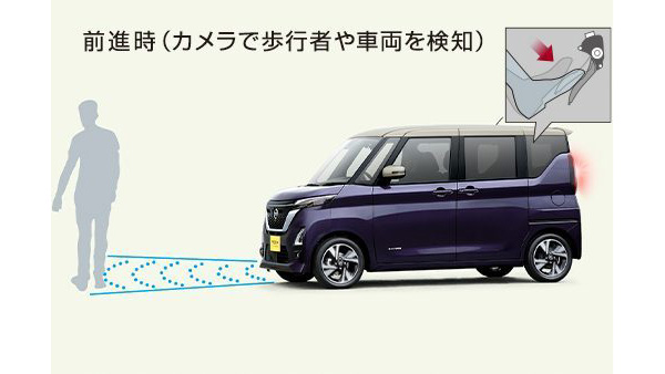 前進時（カメラで歩行者や車両を検知）